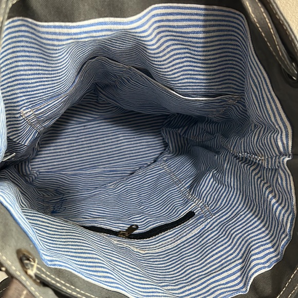 Clea Ray, Gray & Brown, Repurposed Military Canvas, Backpack. - Picture 6 of 9